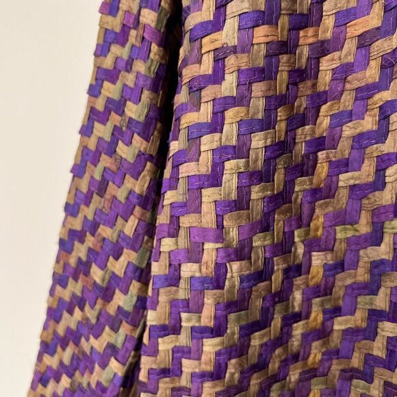 Parsley and Sage Purple 100% Silk Woven Open Front Blazer - Picture 5 of 7